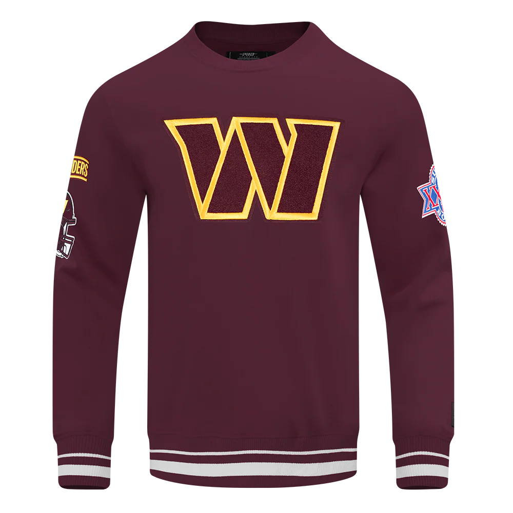 NFL WASHINGTON COMMANDERS MASHUP MEN'S RIB CREWNECK (WINE)