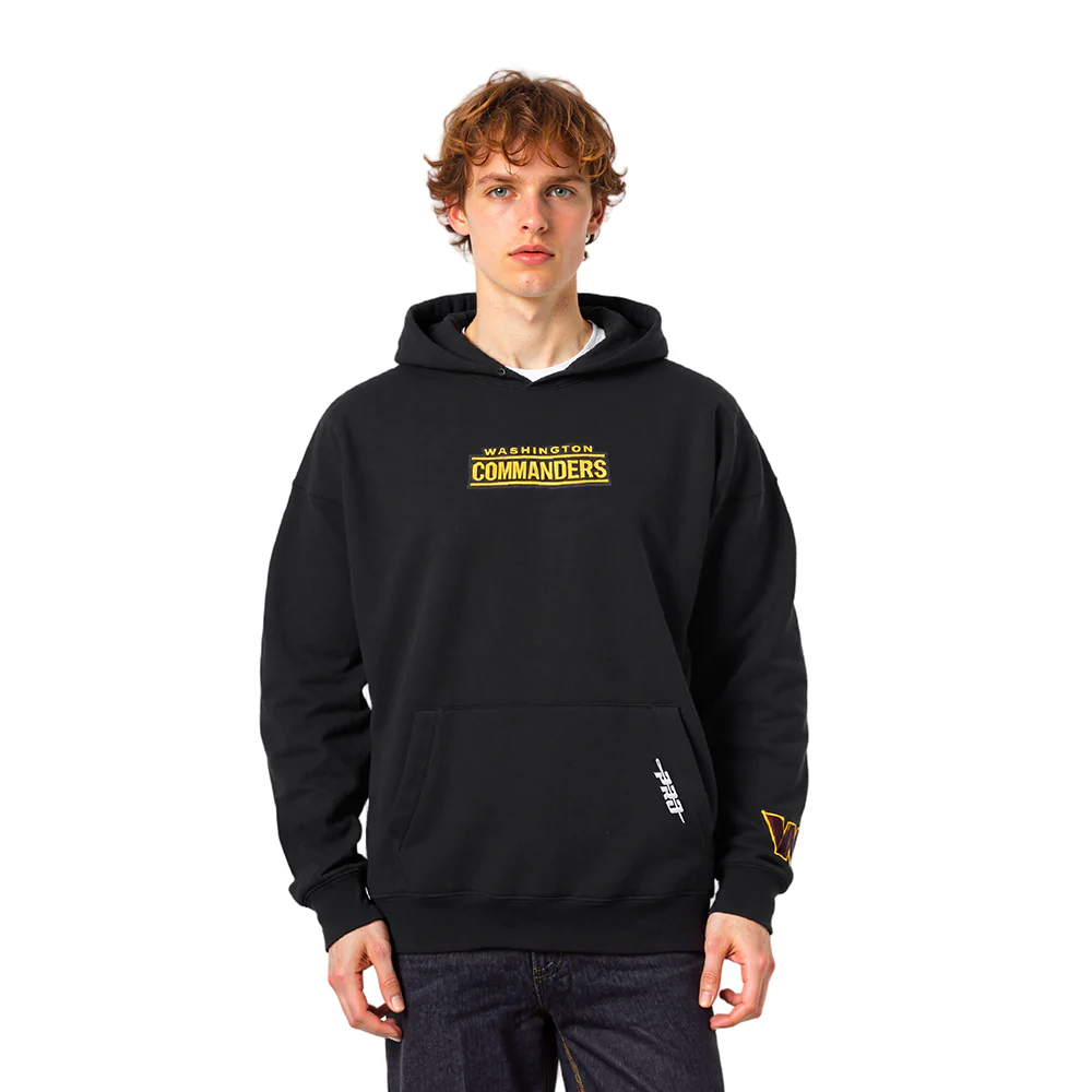 NFL WASHINGTON COMMANDERS WINGSPAN MEN'S DROP SHOULDER FLC PO HOODIE (BLACK) - Image 8