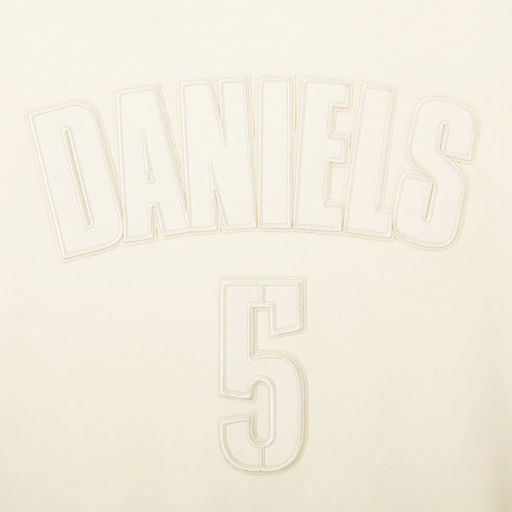NFL WASHINGTON COMMANDERS JAYDEN DANIELS #5 NEUTRAL PNN MEN'S DROP SHOULDER FLC PO HOODIE (EGGSHELL) - Image 6
