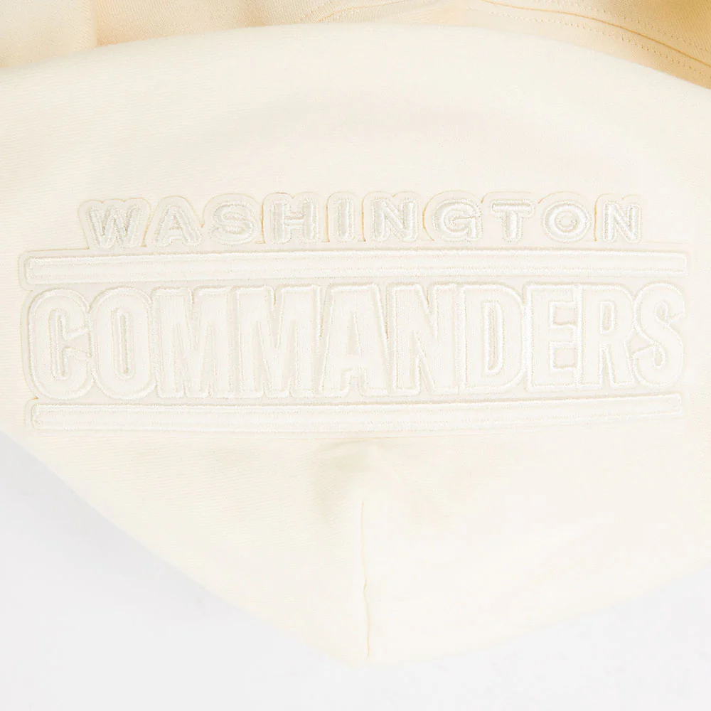 NFL WASHINGTON COMMANDERS JAYDEN DANIELS #5 NEUTRAL PNN MEN'S DROP SHOULDER FLC PO HOODIE (EGGSHELL) - Image 8