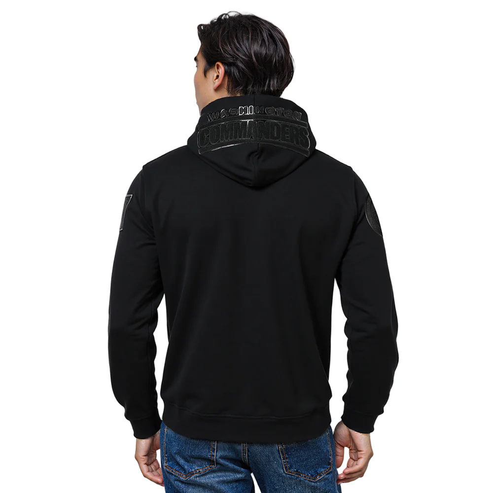 NFL WASHINGTON COMMANDERS TRIPLE BLACK MEN'S DK FZ HOODIE (TRIPLE BLACK) - Image 10