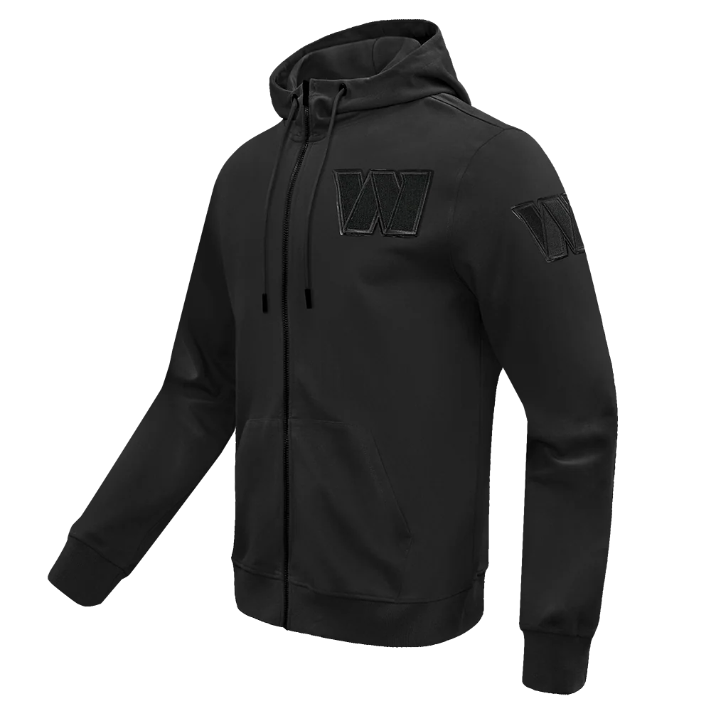 NFL WASHINGTON COMMANDERS TRIPLE BLACK MEN'S DK FZ HOODIE (TRIPLE BLACK) - Image 3