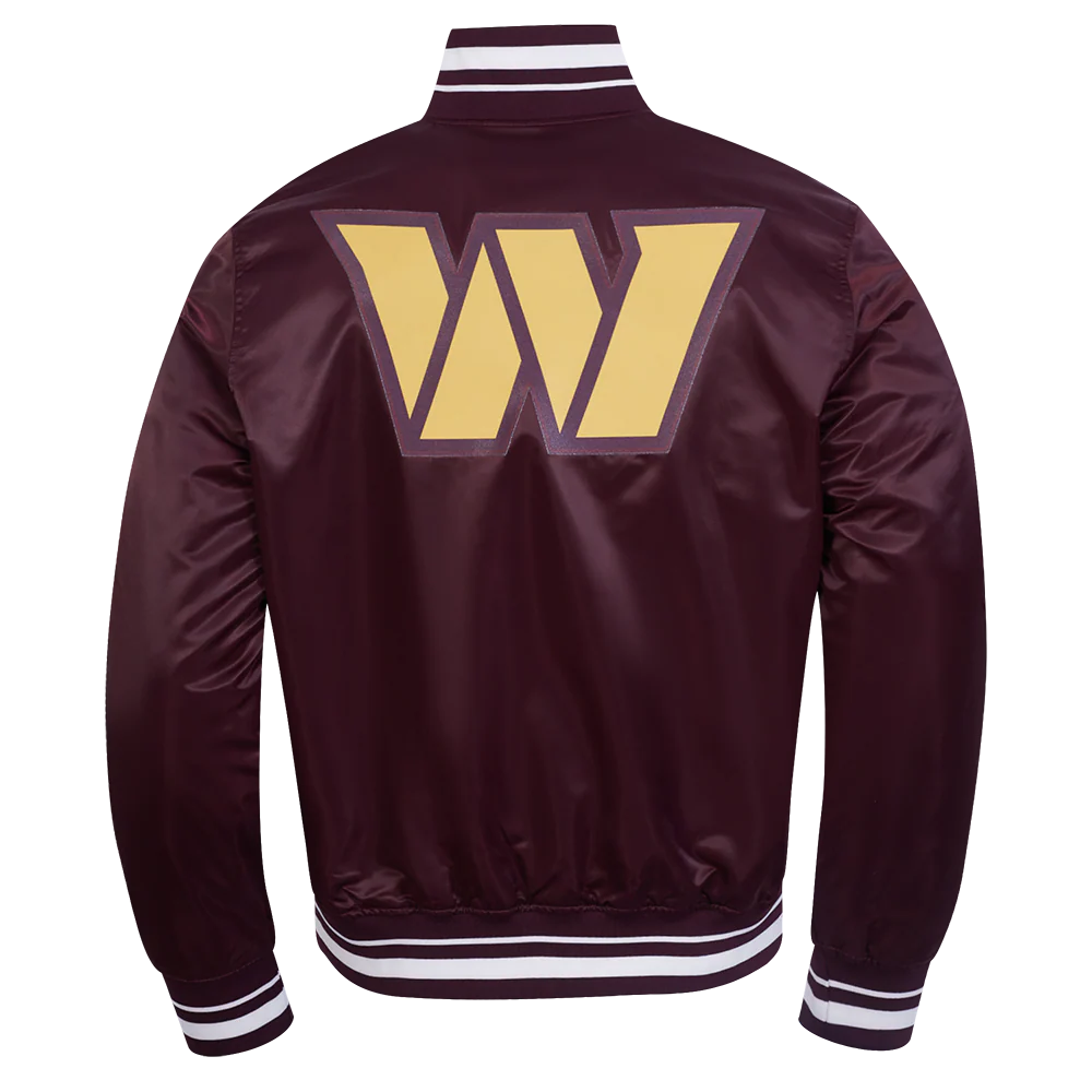 NFL WASHINGTON COMMANDERS SCRIPT TAIL MEN'S SATIN JACKET (WINE) - Image 3