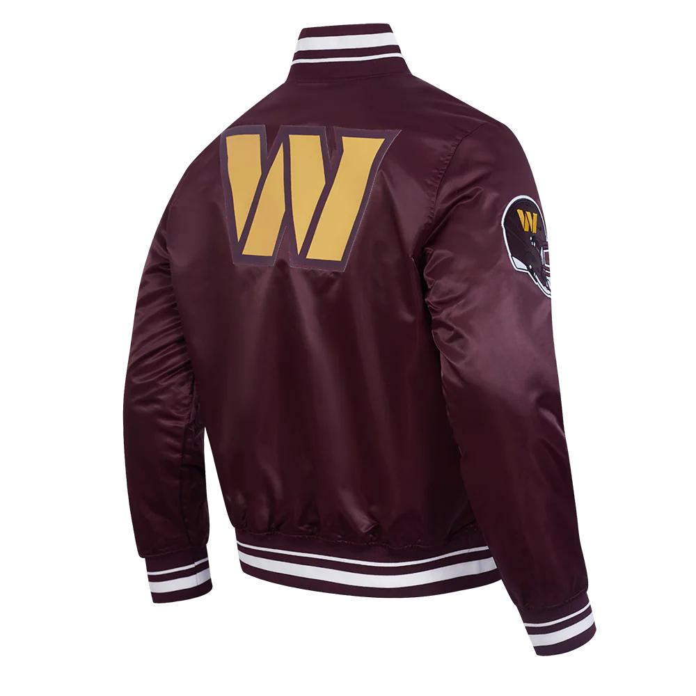 NFL WASHINGTON COMMANDERS SCRIPT TAIL MEN'S SATIN JACKET (WINE) - Image 4