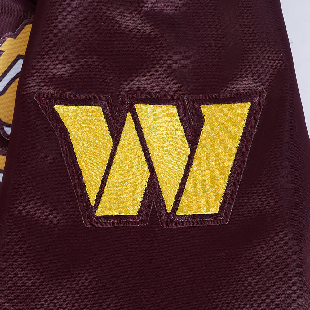 NFL WASHINGTON COMMANDERS SCRIPT TAIL MEN'S SATIN JACKET (WINE) - Image 6
