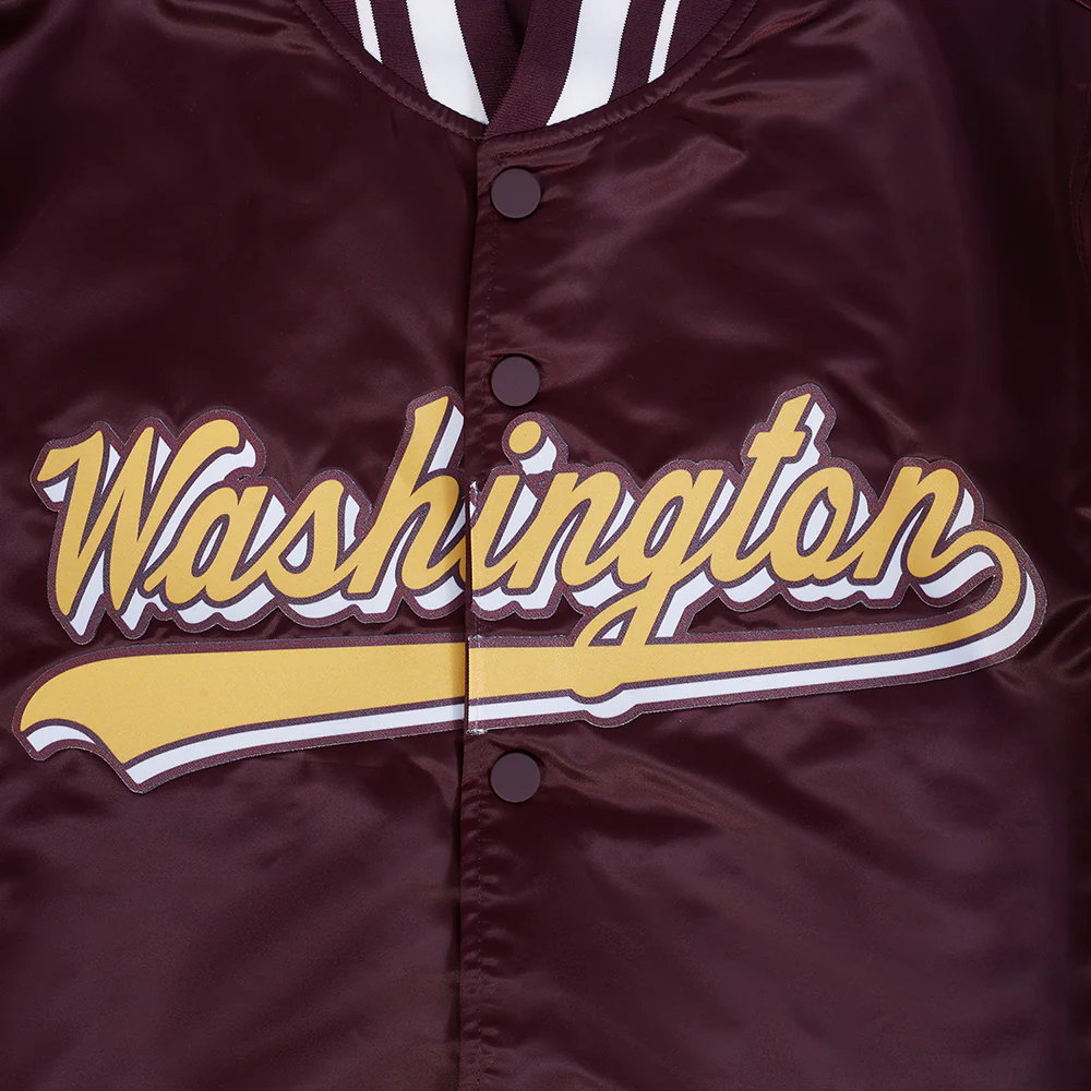 NFL WASHINGTON COMMANDERS SCRIPT TAIL MEN'S SATIN JACKET (WINE) - Image 8