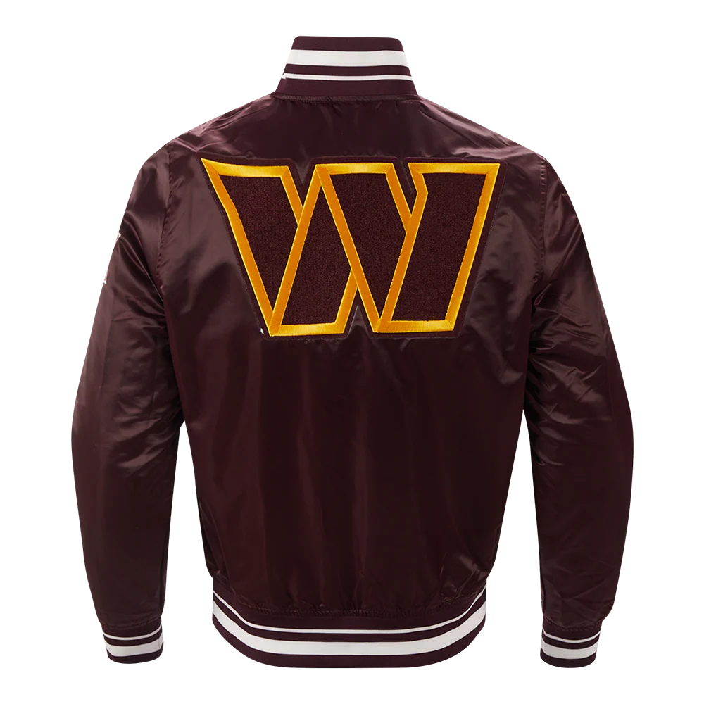 NFL WASHINGTON COMMANDERS MASHUP MEN'S RIB SATIN JACKET (WINE) - Image 3