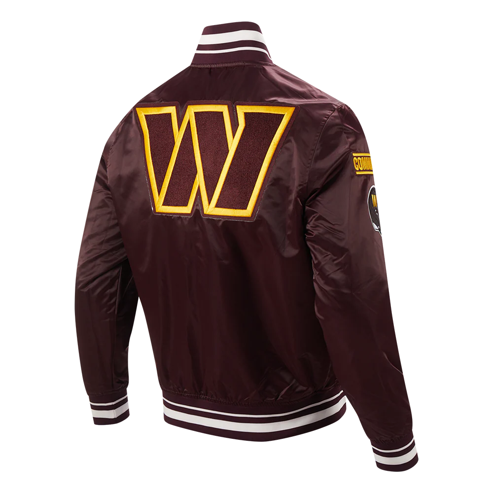 NFL WASHINGTON COMMANDERS MASHUP MEN'S RIB SATIN JACKET (WINE) - Image 4