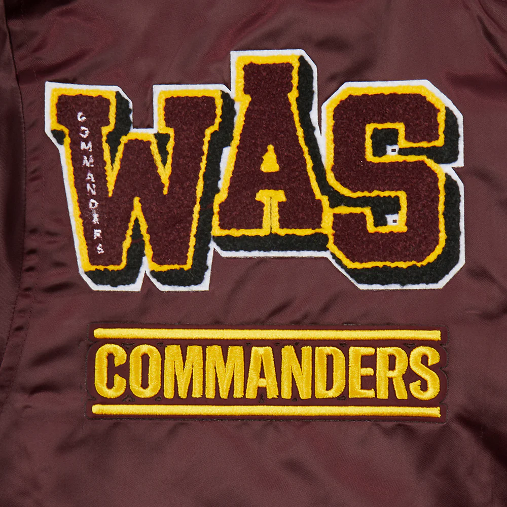 NFL WASHINGTON COMMANDERS MASHUP MEN'S RIB SATIN JACKET (WINE) - Image 5