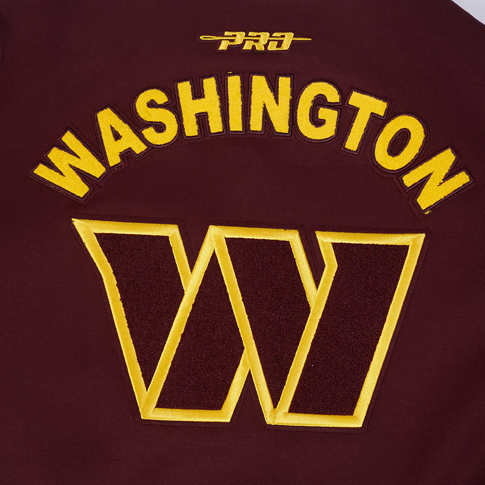 NFL WASHINGTON COMMANDERS PRO GAME DAY MEN'S DBL KNIT JACKET (WINE/EGGSHELL/WINE) - Image 5