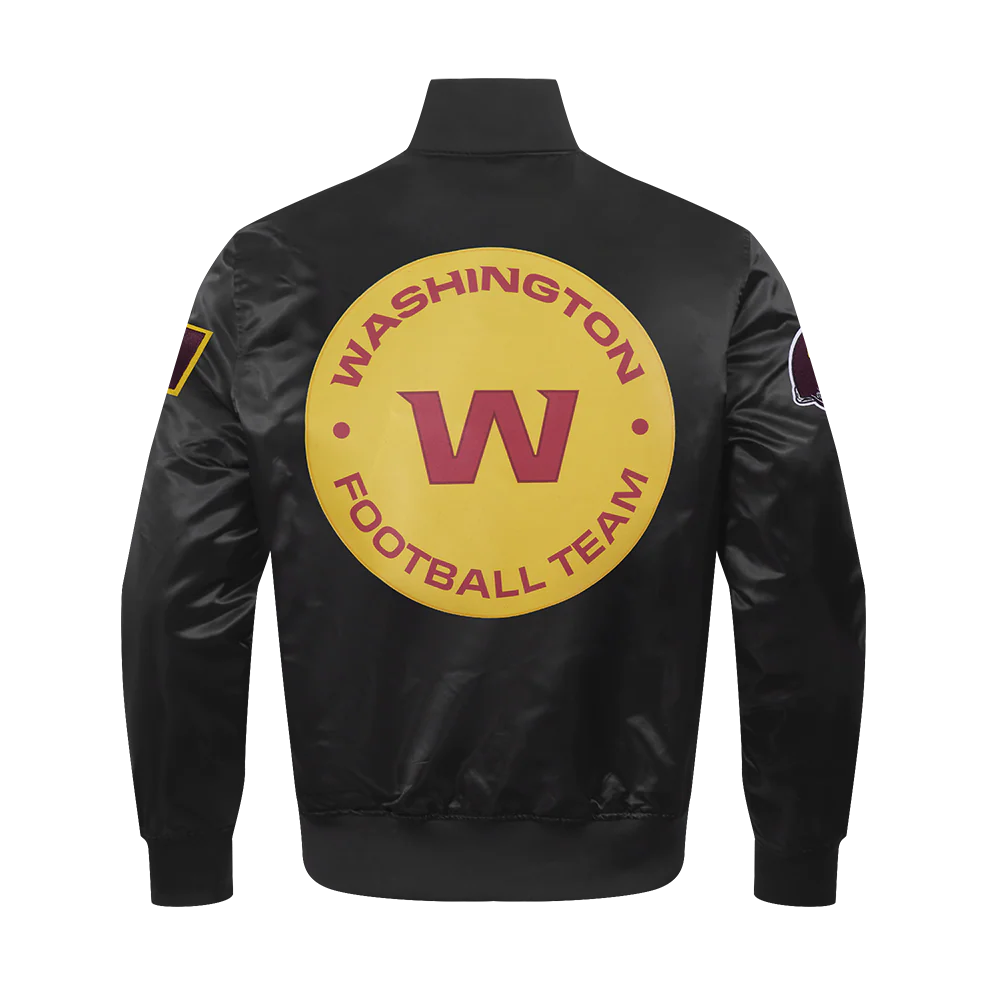 NFL WASHINGTON COMMANDERS CLASSIC SATIN MEN'S SATIN JACKET (BLACK) - Image 5