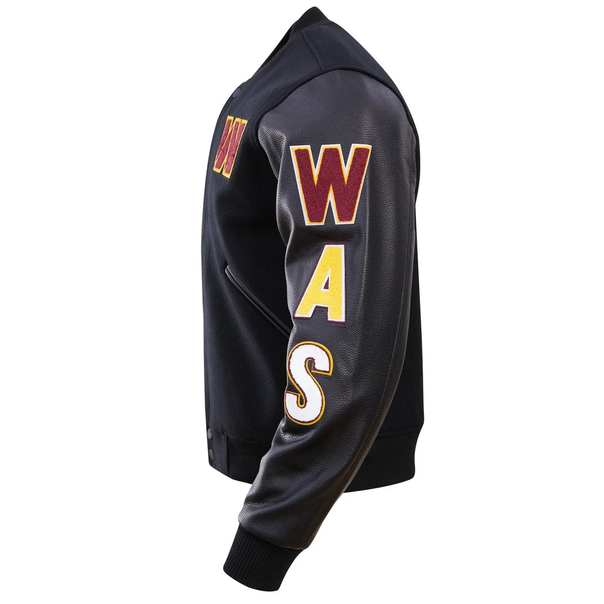 NFL WASHINGTON COMMANDERS CLASSIC WOOL MEN'S VARSITY JACKET (BLACK) - Image 3