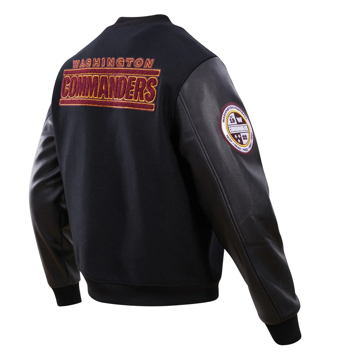 NFL WASHINGTON COMMANDERS CLASSIC WOOL MEN'S VARSITY JACKET (BLACK) - Image 4