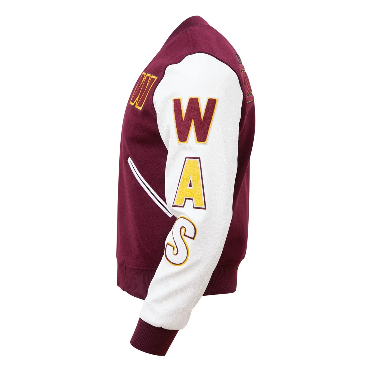 NFL WASHINGTON COMMANDERS CLASSIC WOOL MEN'S VARSITY JACKET (WINE/WHITE) - Image 3