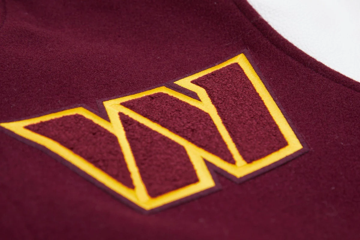 NFL WASHINGTON COMMANDERS CLASSIC WOOL MEN'S VARSITY JACKET (WINE/WHITE) - Image 7