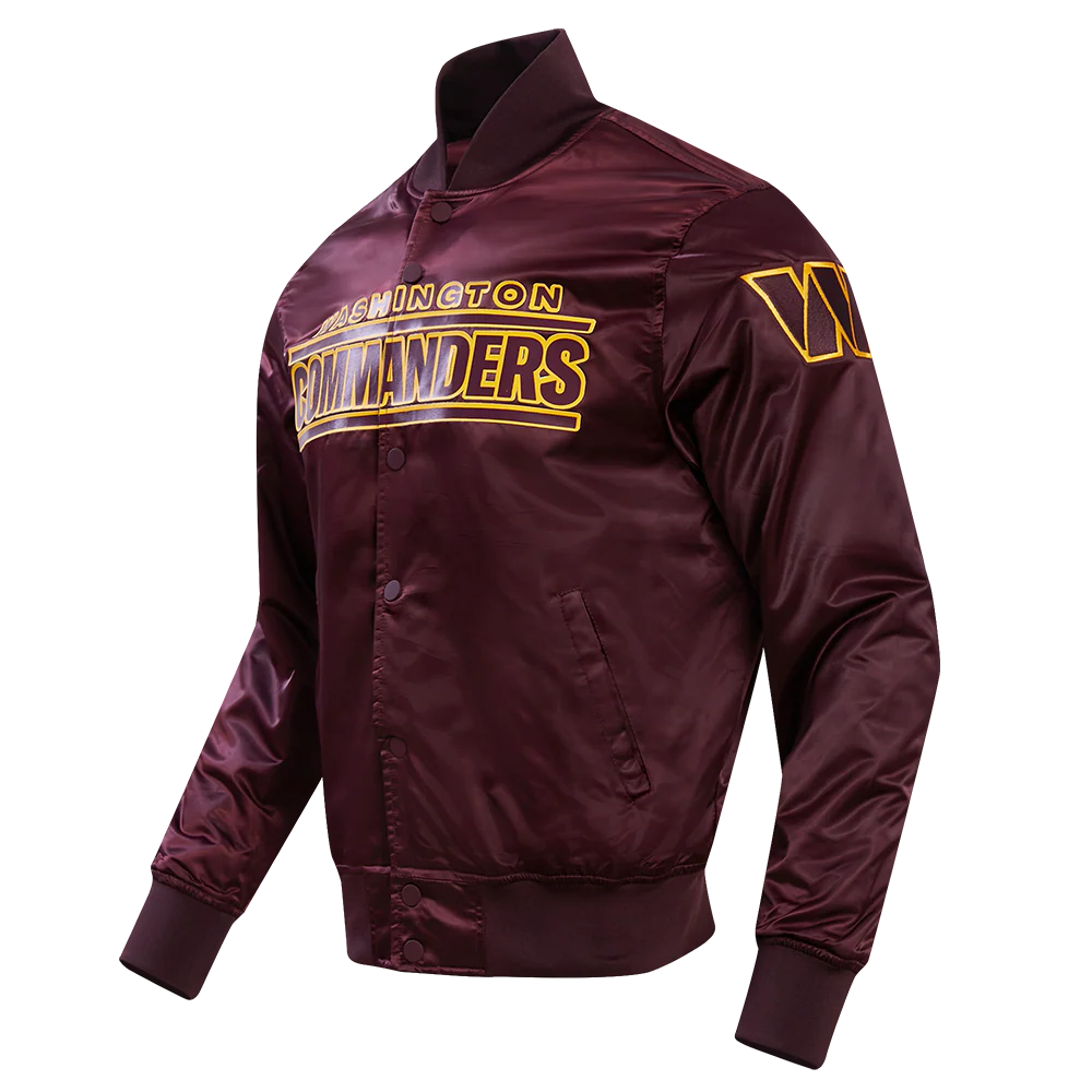 NFL WASHINGTON COMMANDERS BIG LOGO MEN'S SATIN JACKET (WINE) - Image 6