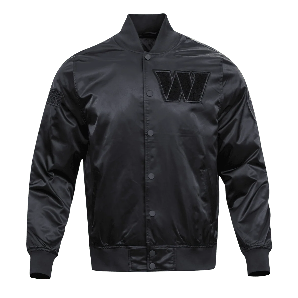 NFL WASHINGTON COMMANDERS TRIPLE BLACK MEN'S SATIN JACKET (TRIPLE BLACK)