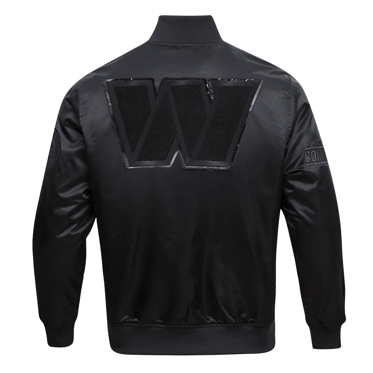 NFL WASHINGTON COMMANDERS TRIPLE BLACK MEN'S SATIN JACKET (TRIPLE BLACK) - Image 3