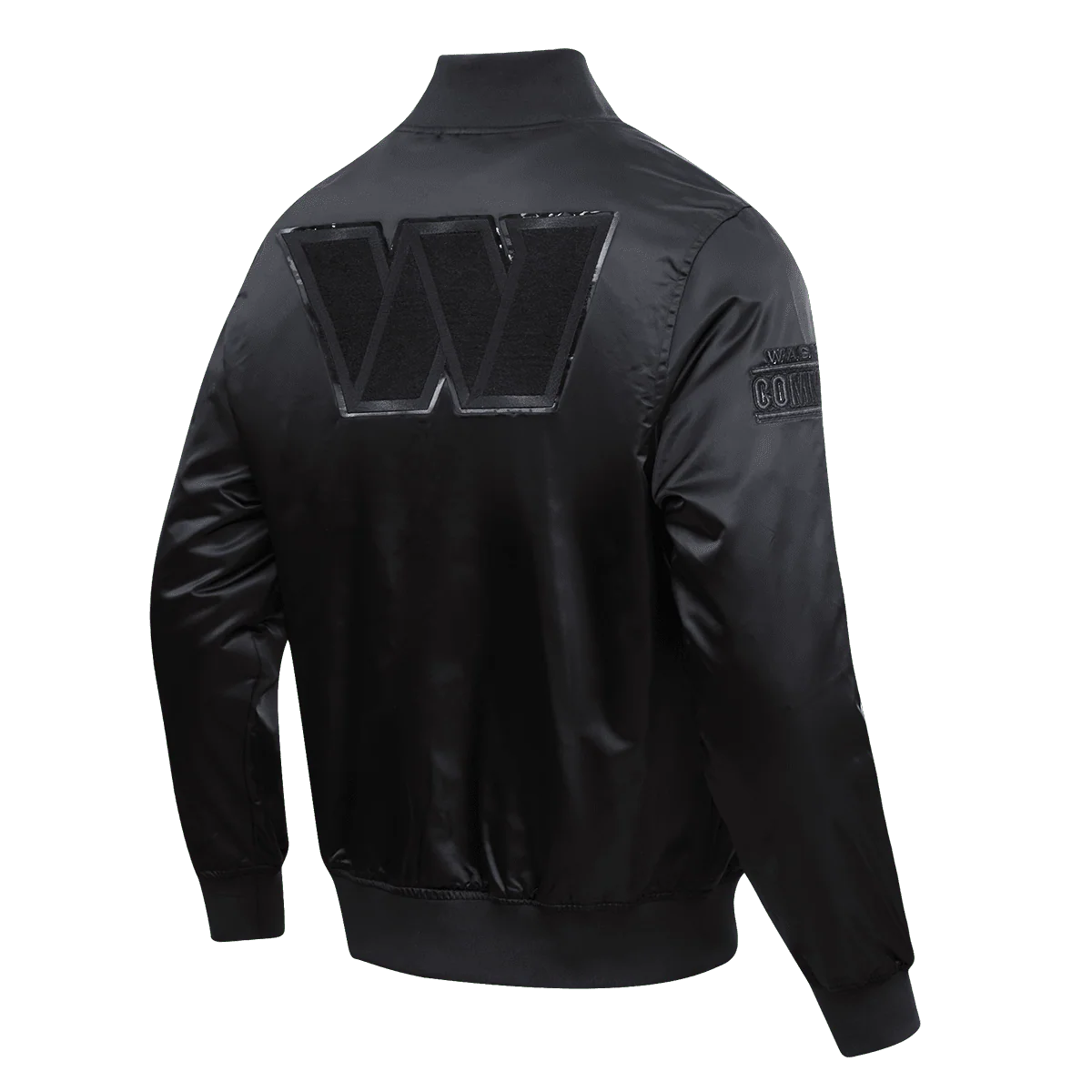 NFL WASHINGTON COMMANDERS TRIPLE BLACK MEN'S SATIN JACKET (TRIPLE BLACK) - Image 4