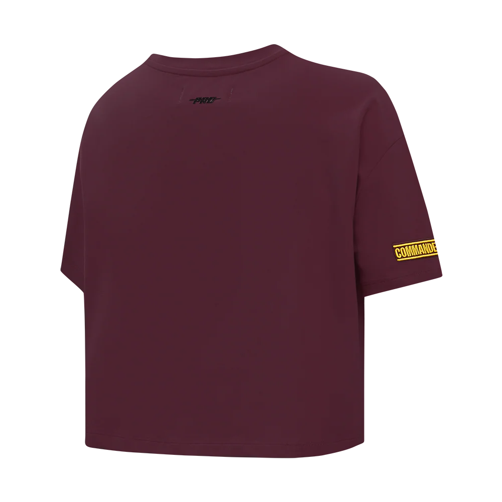 NFL WASHINGTON COMMANDERS SCRIPT TAIL WOMEN'S SJ BOXY TEE (WINE) - Image 4