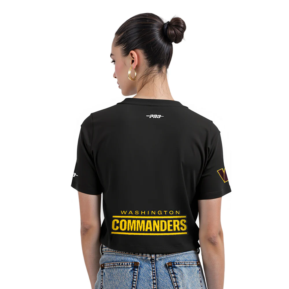 NFL WASHINGTON COMMANDERS JAYDEN DANIELS #5 CLASSIC PNN WOMEN'S SJ BOXY TEE (BLACK) - Image 2