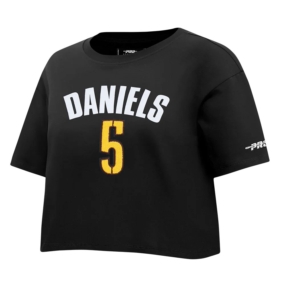 NFL WASHINGTON COMMANDERS JAYDEN DANIELS #5 CLASSIC PNN WOMEN'S SJ BOXY TEE (BLACK) - Image 3