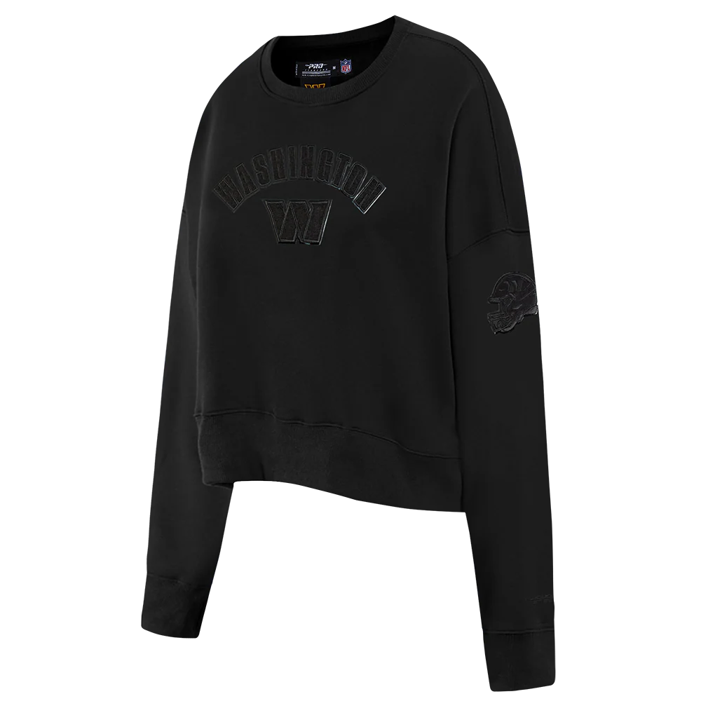 NFL WASHINGTON COMMANDERS TRIPLE BLACK WOMEN'S FLC CREWNECK (TRIPLE BLACK WOMEN'S) - Image 3