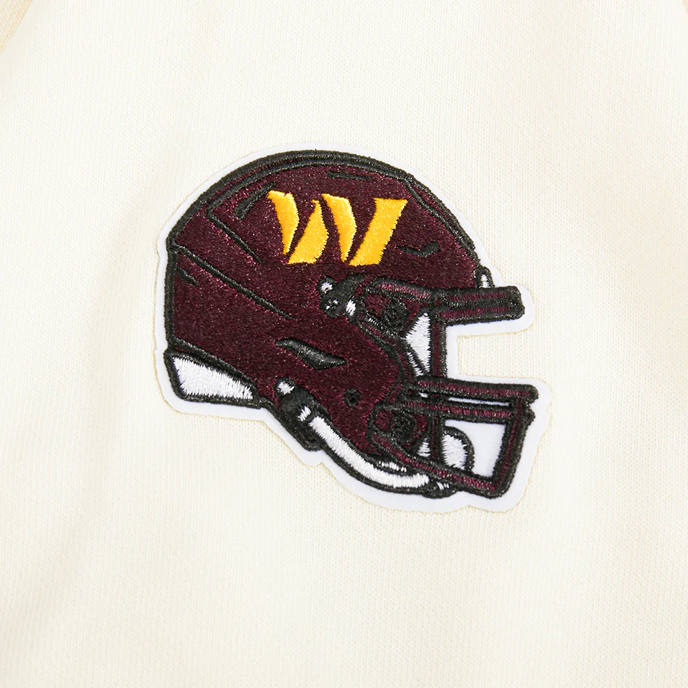 NFL WASHINGTON COMMANDERS RETRO CLASSIC WOMEN'S RIB CROPPED PO HOODI (EGGSHELL/ BLACK) - Image 7