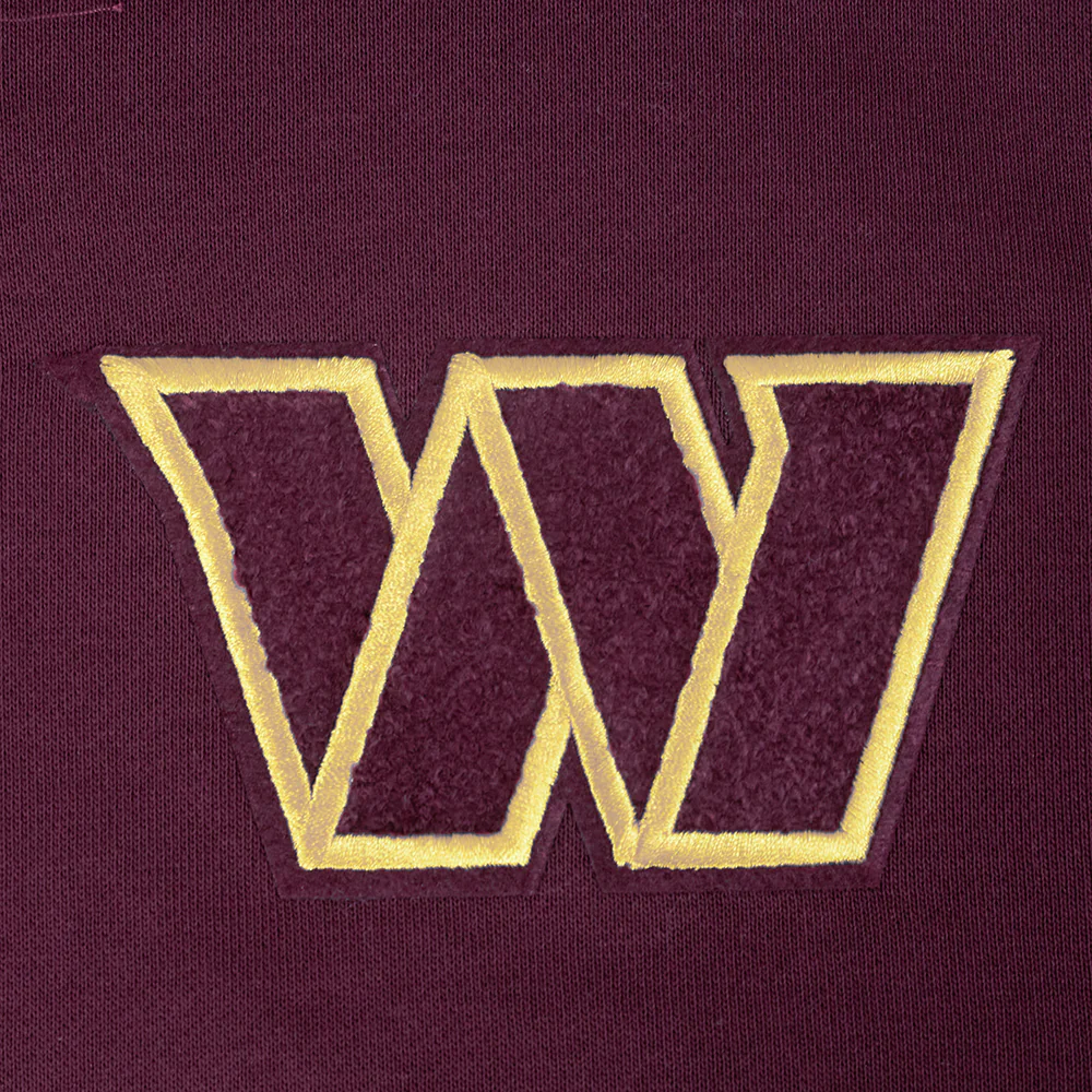 NFL WASHINGTON COMMANDERS MASHUP WOMEN'S RIB CROPPED PO HOODIE (WINE) - Image 7