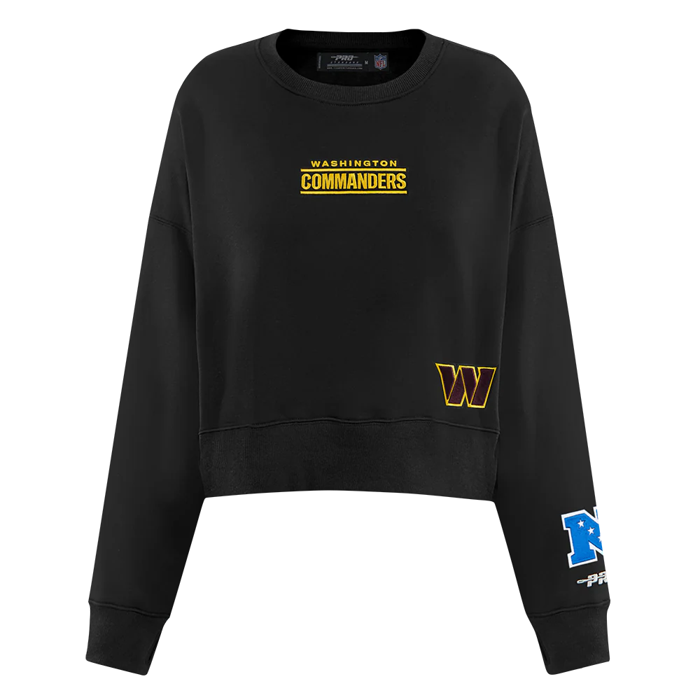 NFL WASHINGTON COMMANDERS WINGSPAN WOMEN'S FLC CREWNECK (BLACK) - Image 3