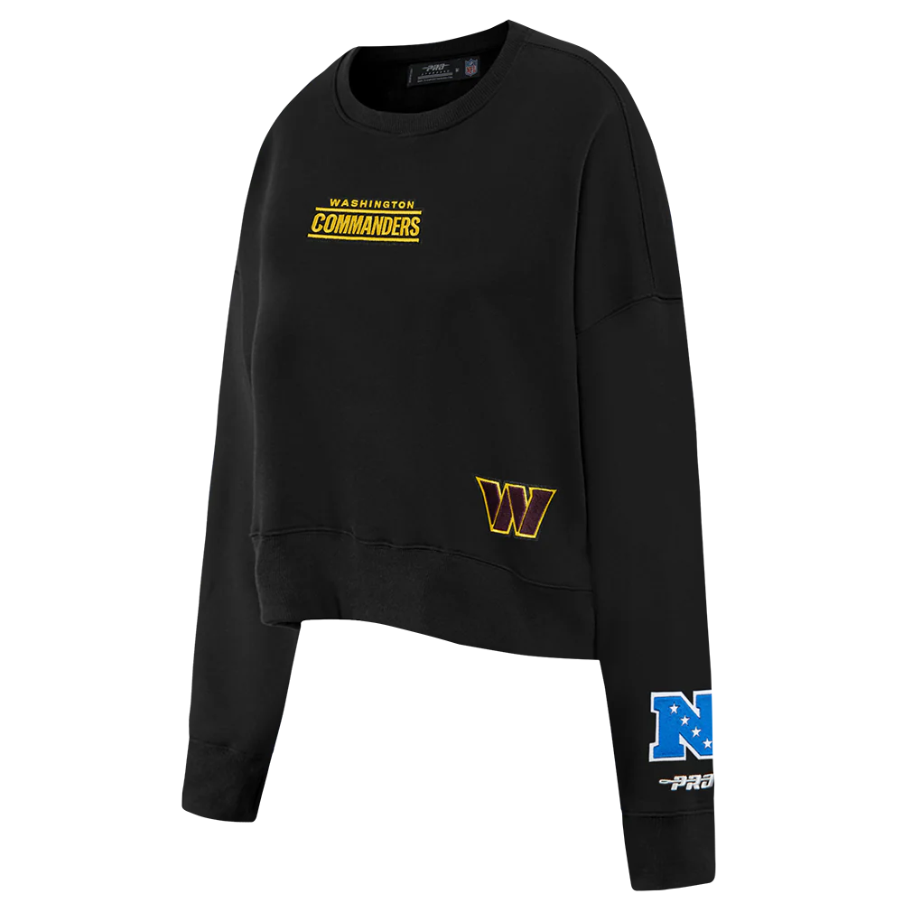 NFL WASHINGTON COMMANDERS WINGSPAN WOMEN'S FLC CREWNECK (BLACK) - Image 4