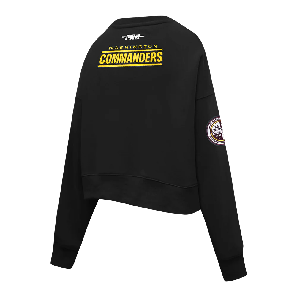 NFL WASHINGTON COMMANDERS JAYDEN DANIELS #5 CLASSIC PNN WOMEN'S FLC CREWNECK (BLACK) - Image 4