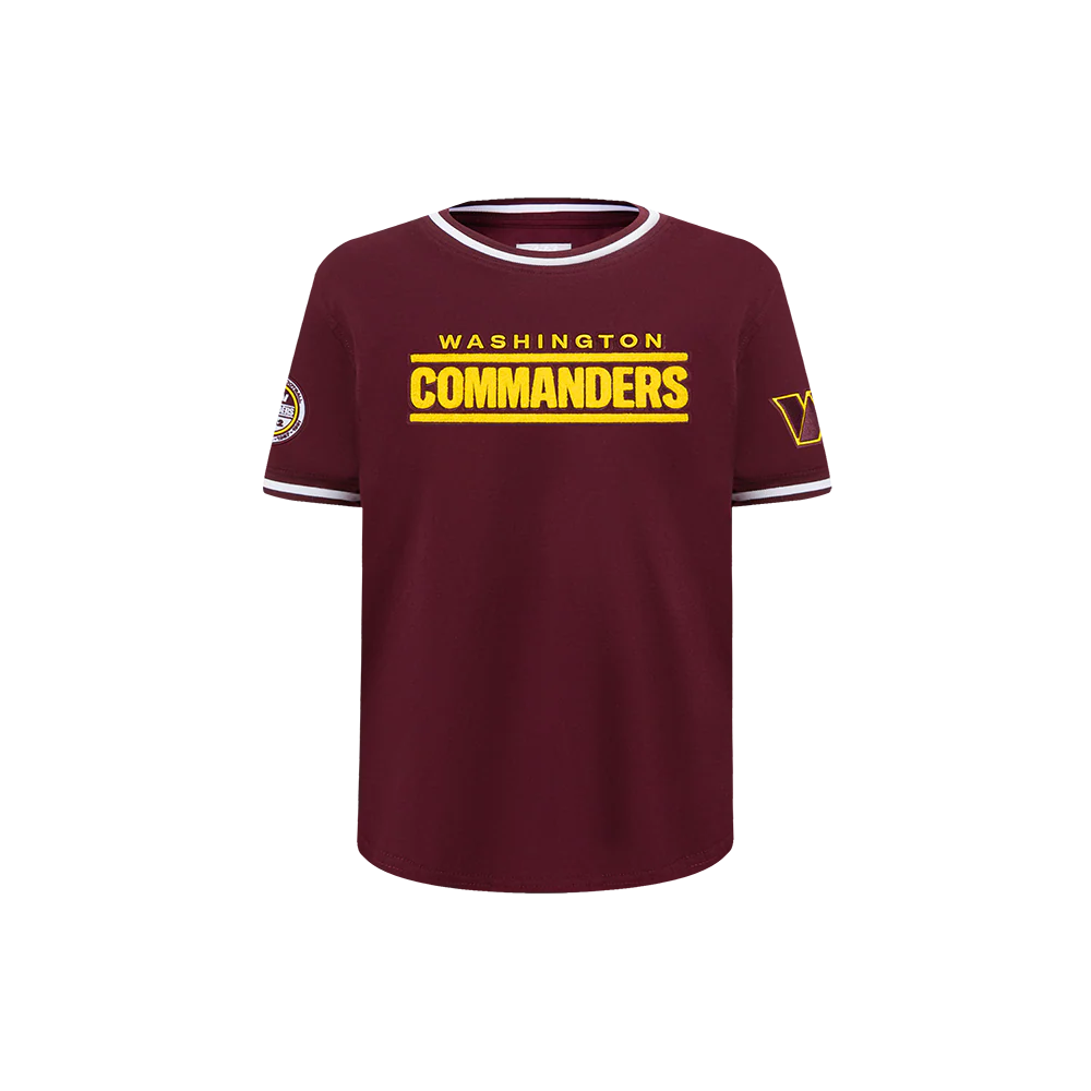 NFL WASHINGTON COMMANDERS CLASSIC LITTLE BOYS SHORT SLEEVE STRIPED RIB TEE (WINE) - Image 3