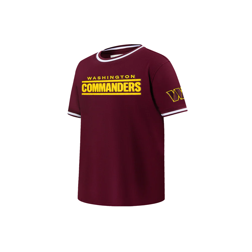 NFL WASHINGTON COMMANDERS CLASSIC LITTLE BOYS SHORT SLEEVE STRIPED RIB TEE (WINE) - Image 4
