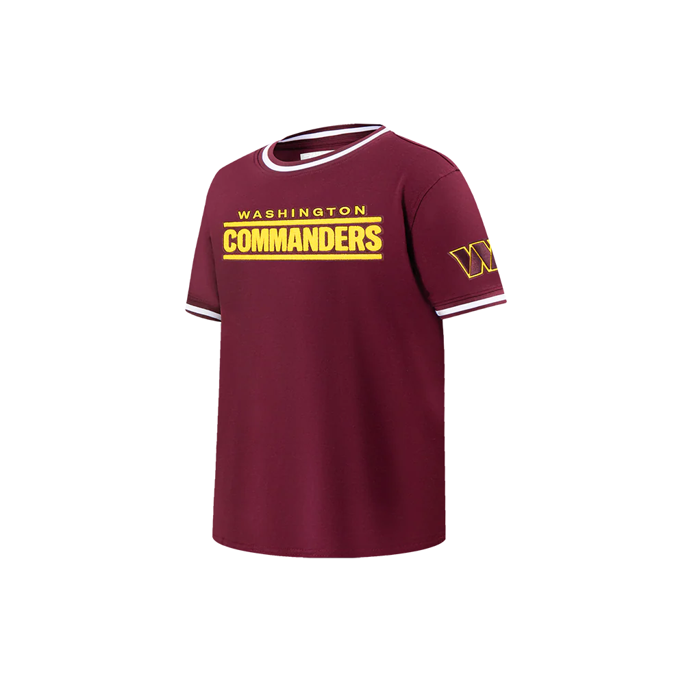 NFL WASHINGTON COMMANDERS CLASSIC LITTLE BOYS SHORT SLEEVE STRIPED RIB TEE (WINE) - Image 5