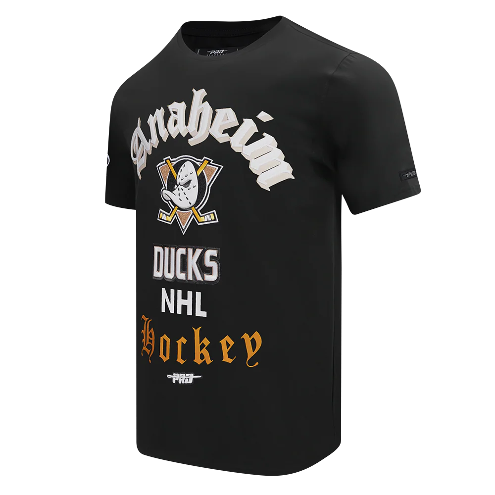 NHL ANAHEIM DUCKS OLD ENGLISH MEN'S TEE (BLACK) - Image 4