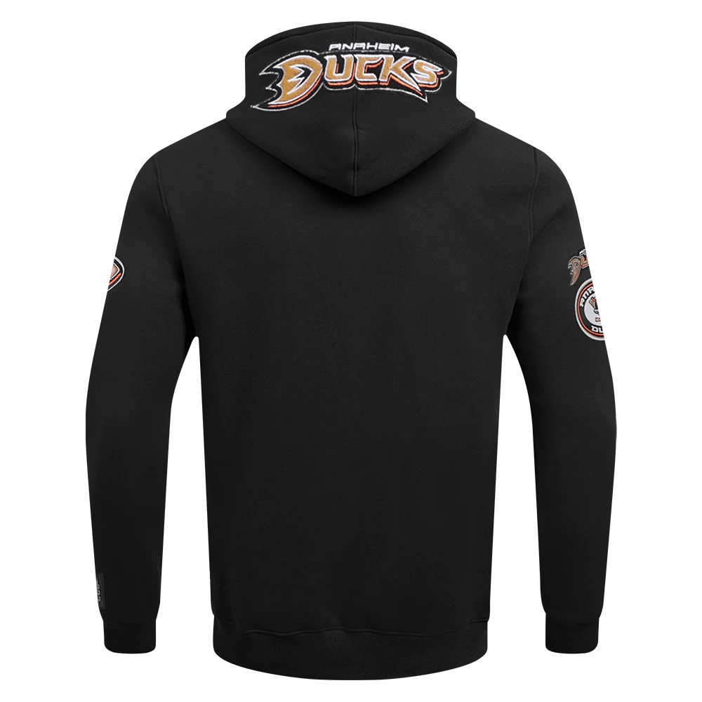 NHL ANAHEIM DUCKS CLASSIC MEN'S CHENILLE DK FZ PO HOODIE (BLACK) - Image 5