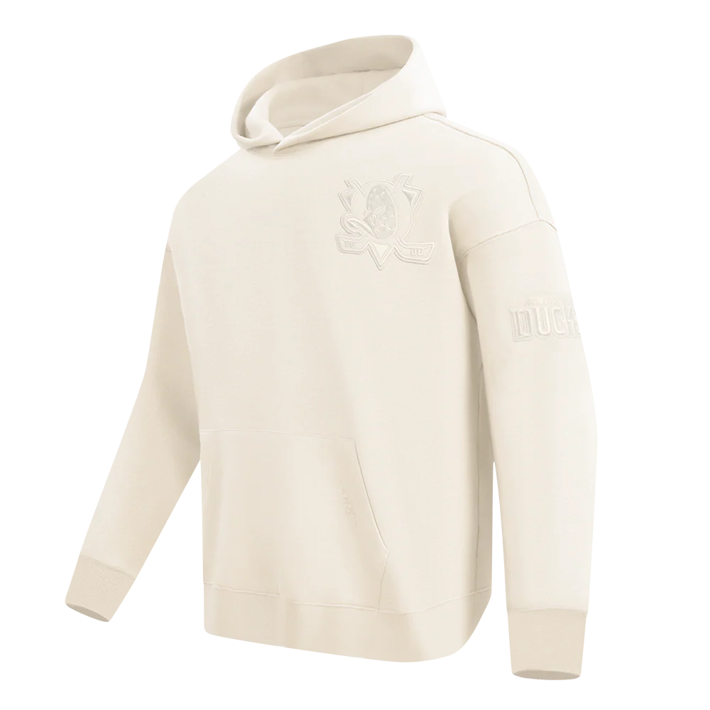 ANAHEIM DUCKS NEUTRAL MEN'S DROP SHOULDER FLC PO HOODIE (EGGSHELL) - Image 4
