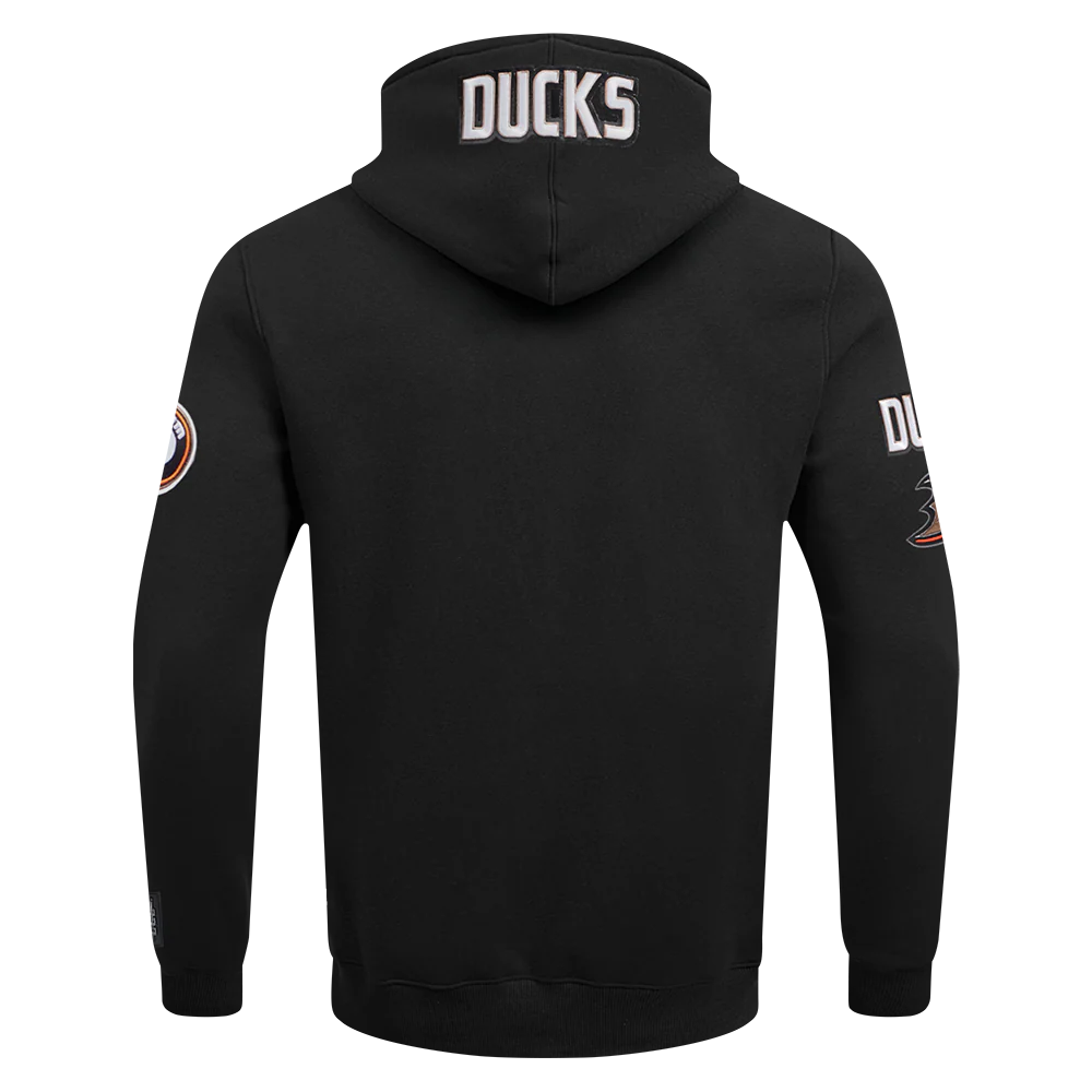 NHL ANAHEIM DUCKS OLD ENGLISH MEN'S PO HOODIE (BLACK) - Image 5