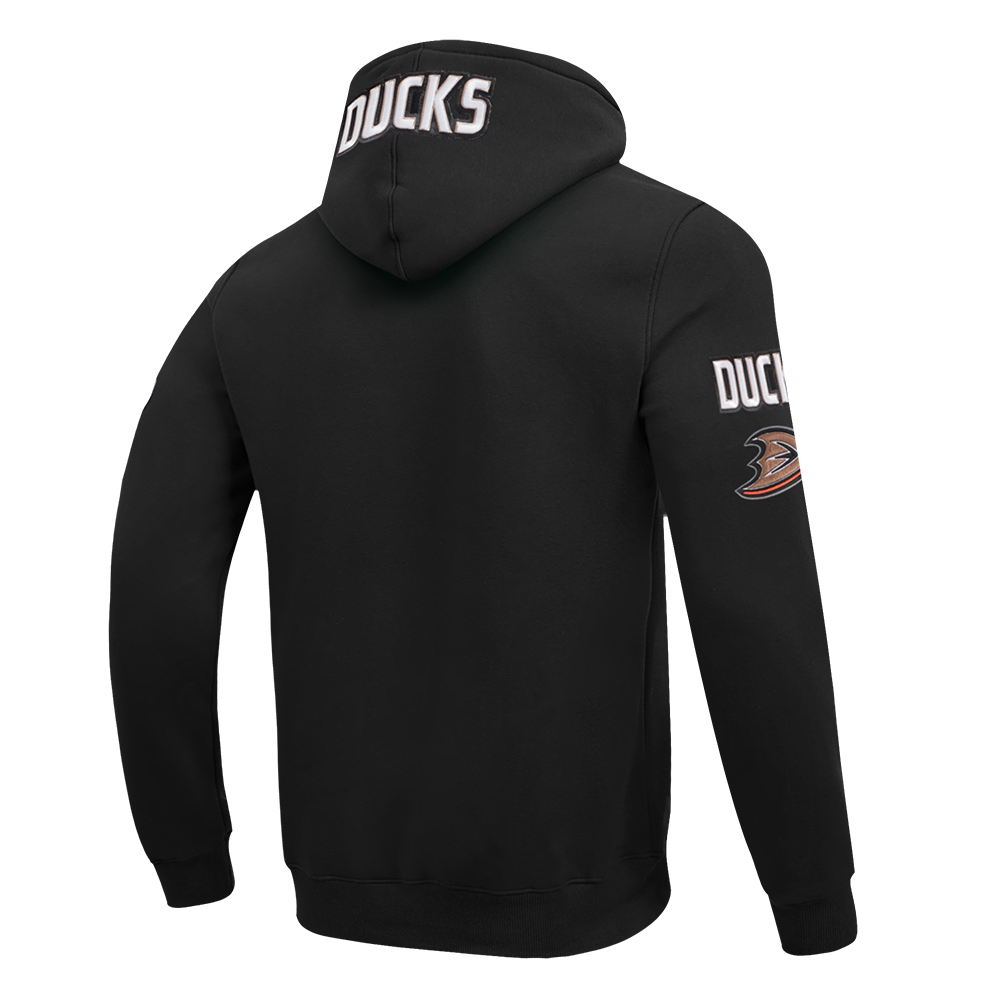 NHL ANAHEIM DUCKS OLD ENGLISH MEN'S PO HOODIE (BLACK) - Image 6