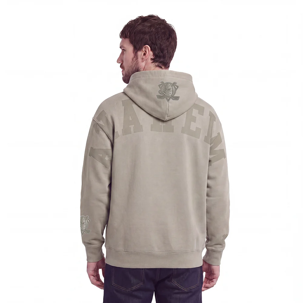 NHL ANAHEIM DUCKS WINGSPAN MEN'S DROP SHOULDER FLC PO HOODIE (TAUPE)