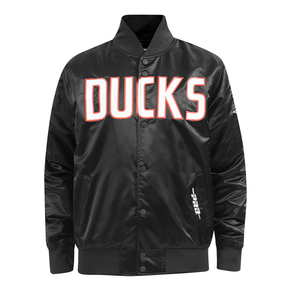 NHL ANAHEIM DUCKS CLASSIC SATIN MEN'S JACKET (BLACK) - Image 5