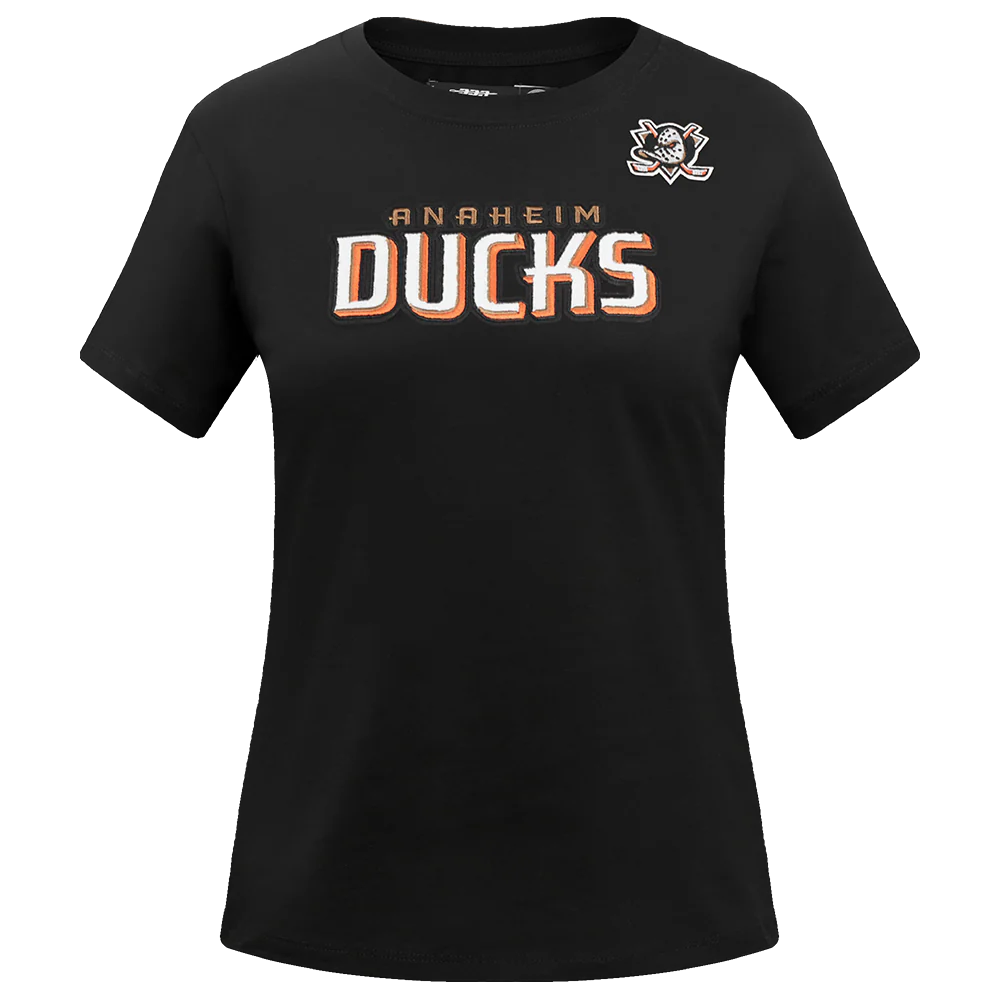 NHL ANAHEIM DUCKS CLASSIC WOMEN'S SLIM FIT TEE (BLACK)