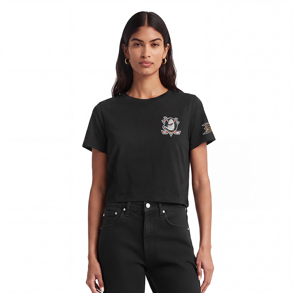 NHL ANAHEIM DUCKS CLASSIC WOMEN'S BOXY TEE (BLACK)