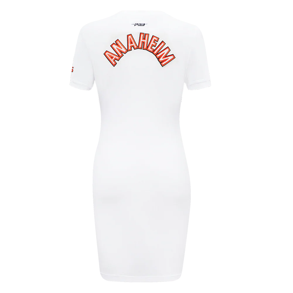 NHL ANAHEIM DUCKS CLASSIC WOMEN'S BODYCON DRESS (WHITE) - Image 3