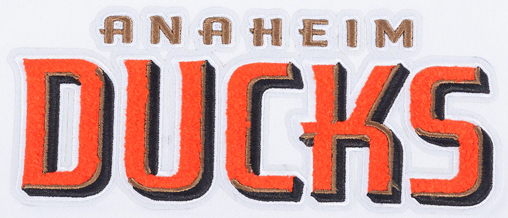 NHL ANAHEIM DUCKS CLASSIC WOMEN'S CROPPED PULLOVER HOODIE (WHITE) - Image 6