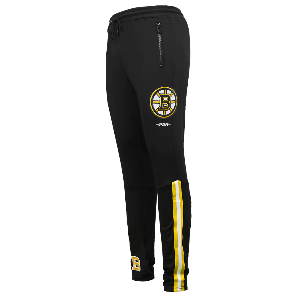 NHL BOSTON BRUINS CLASSIC CHENILLE MEN'S DK TRACK PANT (BLACK/YELLOW)
