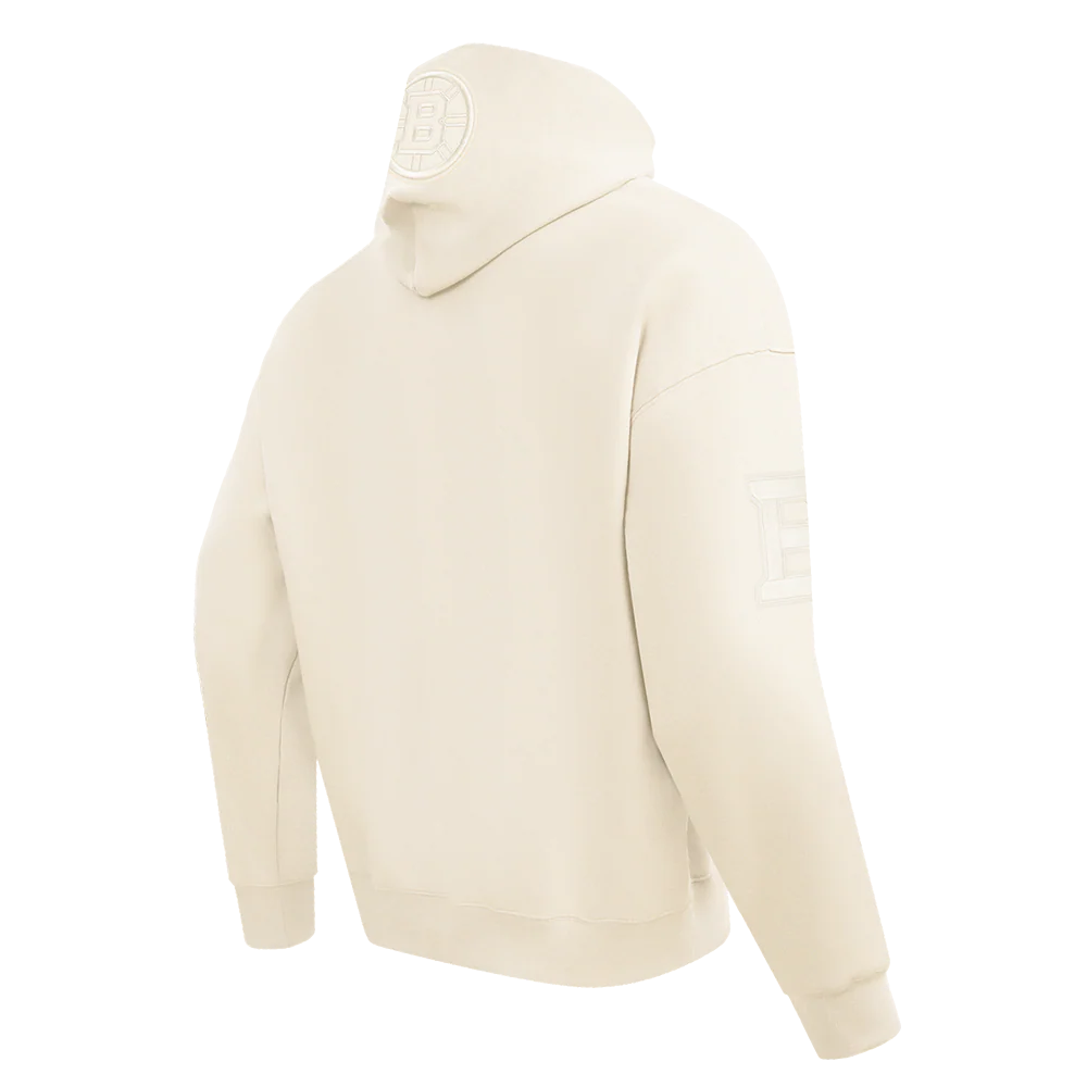 NHL BOSTON BRUINS NEUTRAL MEN'S DROP SHOULDER PULLOVER HOODIE (EGGSHELL) - Image 4