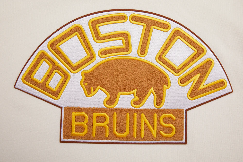 NHL BOSTON BRUINS RETRO CLASSIC MEN'S PULLOVER HOODIE (EGGSHELL/ BLACK) - Image 6