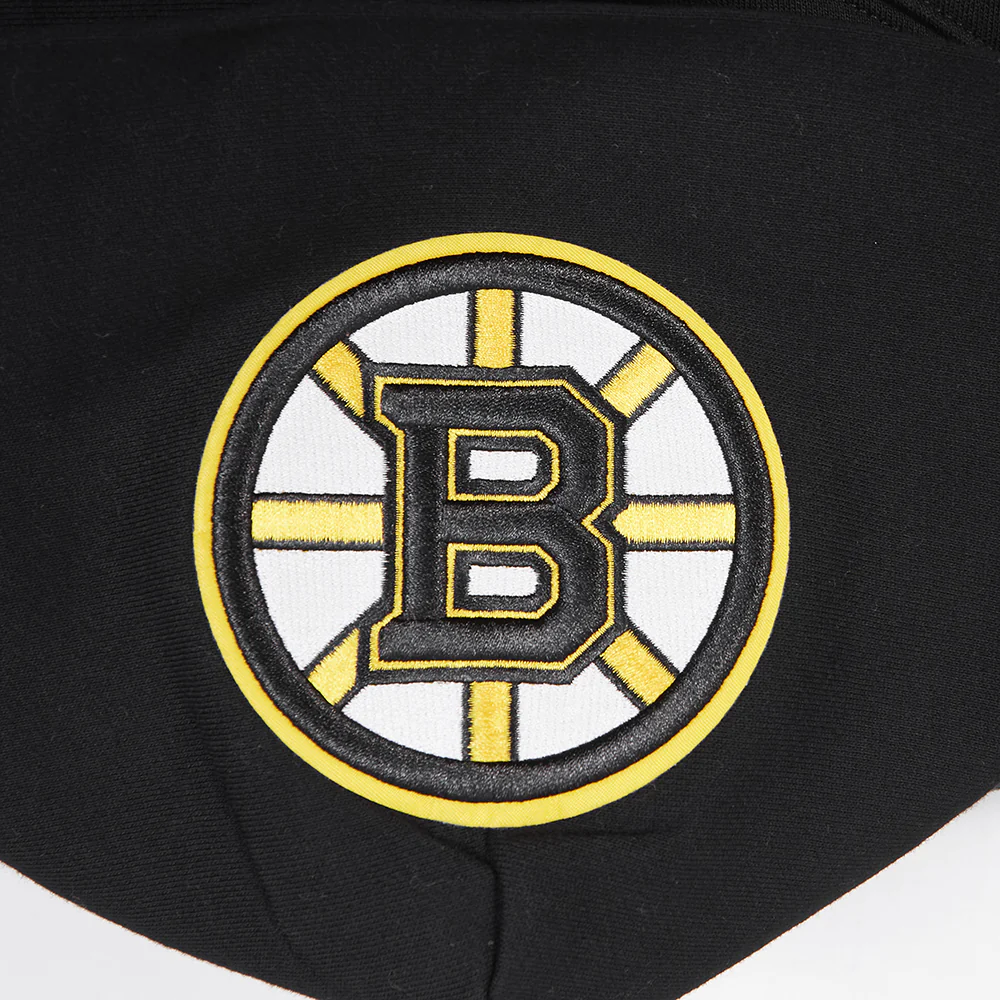NHL BOSTON BRUINS WINGSPAN MEN'S DROP SHOULDER FLC PO HOODIE (BLACK) - Image 11
